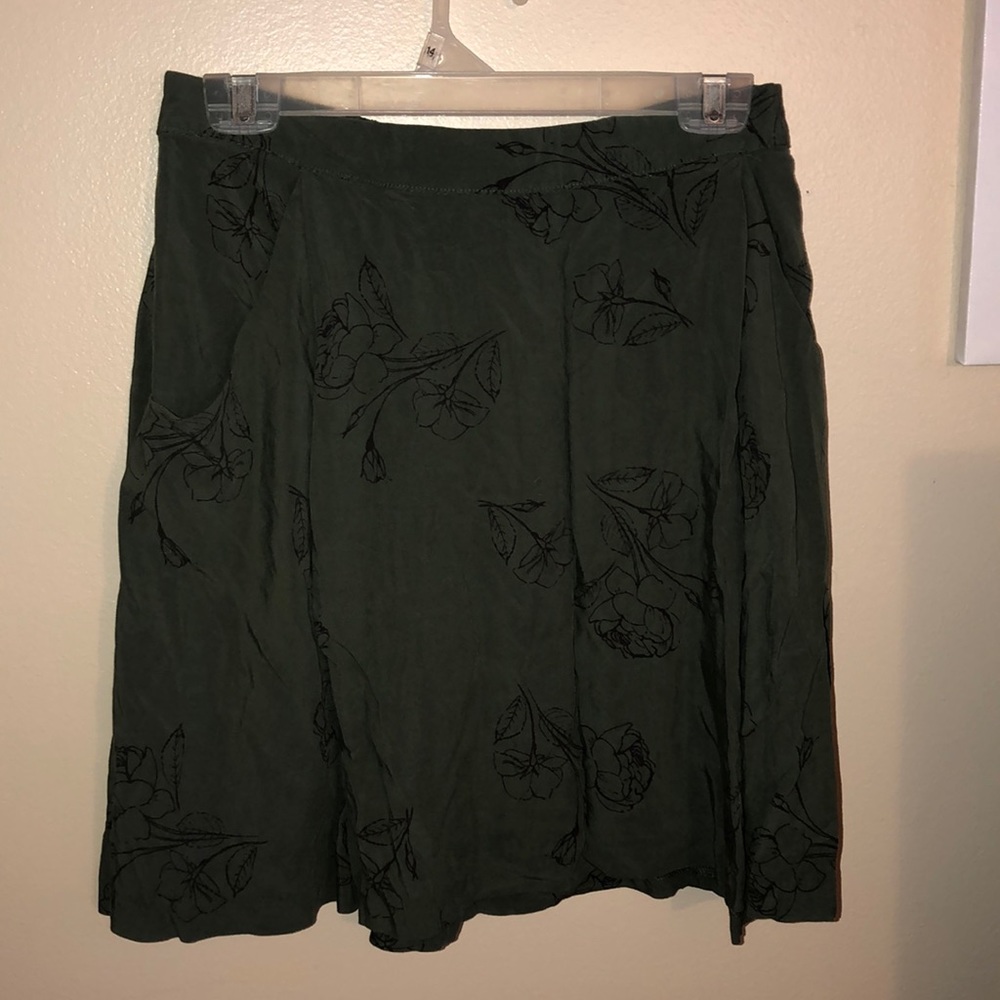 Green floral skirt